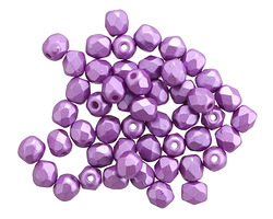 Czech Glass Matte Metallic Lilac Fire Polished Round 4mm