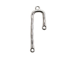 Antique Silver (plated) Staggered Abstract Focal w/ Loops 15x46mm