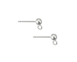 Silver (plated) Ball w/ Loop Post Earring 4mm