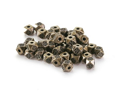 Antique Brass (plated) Geometric Spacer Bead 3x3.8mm