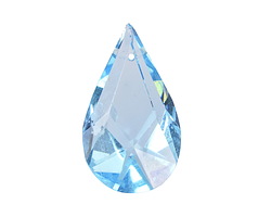 Czech Antique Crystal Light Aquamarine Faceted Drop Focal 16x27mm