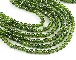 Chrome Diopside (Dark, AAA) Microfaceted Round 4mm