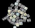 Czech Glass Textured Crystal AB Cube 4mm