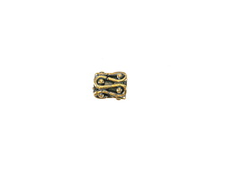 Mykonos Antique Brass (plated) Squiggle & Balls Barrel 7x6mm