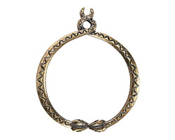 Mykonos Antique Brass (plated) Serpent Ring Focal 50x58mm