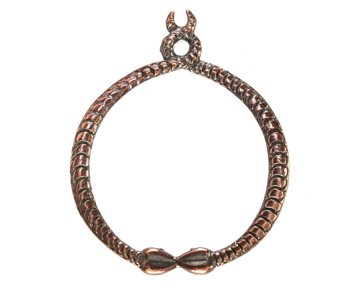 Mykonos Antique Copper (plated) Serpent Ring Focal 50x58mm