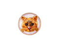 Czech Glass Crystal AB w/ Hand Painted Orange Cat Face Button 18mm