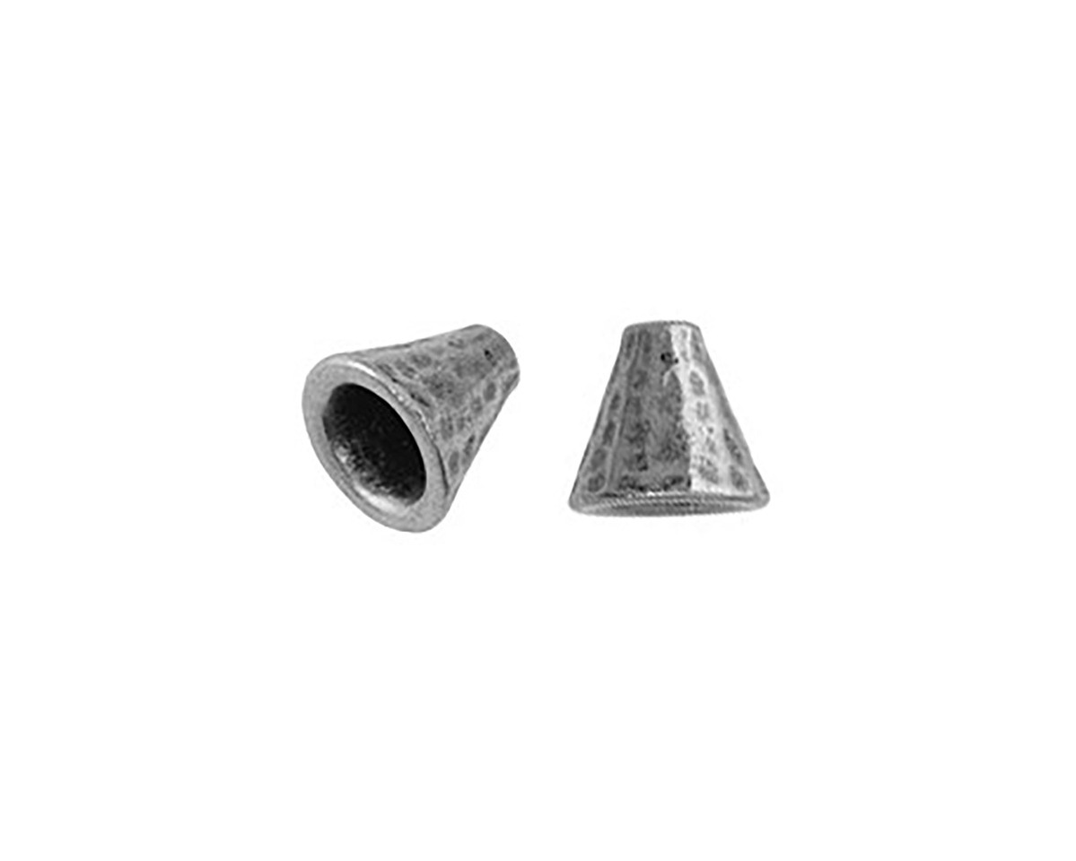 TierraCast Antiqued Pewter Hammertone Cone 8mm
