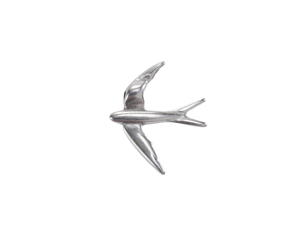 Antique Silver (plated) Swallow Focal 15x18mm