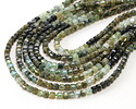 Green Tourmaline Ombré Microfaceted Cube 3mm
