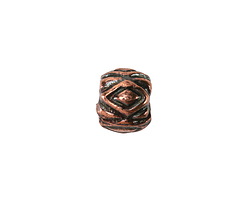 Mykonos Antique Copper (plated) Diamond Pattern Bead 10x12mm
