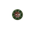 Czech Glass Spruce Picasso 2-Hole Button 14mm