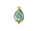 Brazil Amazonite w/ Gold Finish Faceted Teardrop Focal 12x21mm
