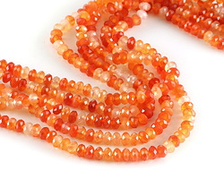 Carnelian (natural) Faceted Rondelle 4x6mm