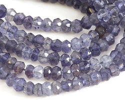 Iolite Faceted Rondelle 1.5-2.5x3-4mm