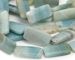 Amazonite (multi-color) Puff Rectangle 30x15mm