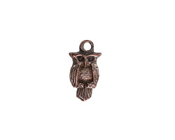 Mykonos Antique Copper (plated) Small Owl Charm 7x15mm