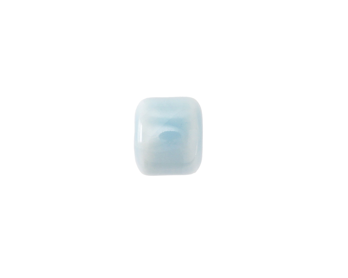 Aqua Porcelain Barrel 9x10mm
