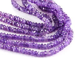Amethyst Microfaceted Rondelle 2x4mm