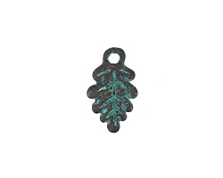 Mykonos Copper (plated) Patina Leaf Charm 11x19mm