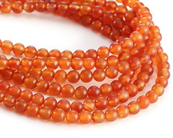 Carnelian (matte, natural orange) Round 6mm
