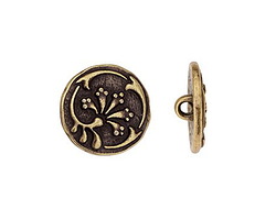 TierraCast Antique Brass (plated) Vignette Button 15mm
