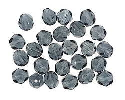 Czech Glass Montana Blue Fire Polished Round 6mm