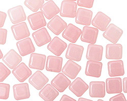 Czech Glass Light Milky Pink Square 6mm