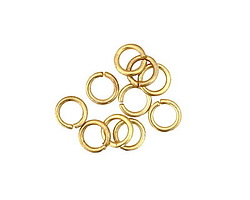 Satin Hamilton Gold (plated) Round Jump Ring 6mm, 18 gauge