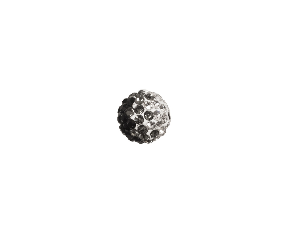 Jet/Crystal Ombre Pave Round 8mm