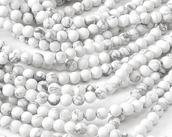 White Howlite (matte) Round 6mm