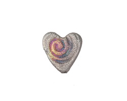 Xaz Raku Galactic Spiral Mini Heart 15mm