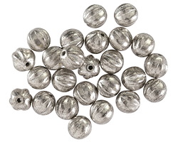 Czech Glass Antique Silver Melon Round 6mm