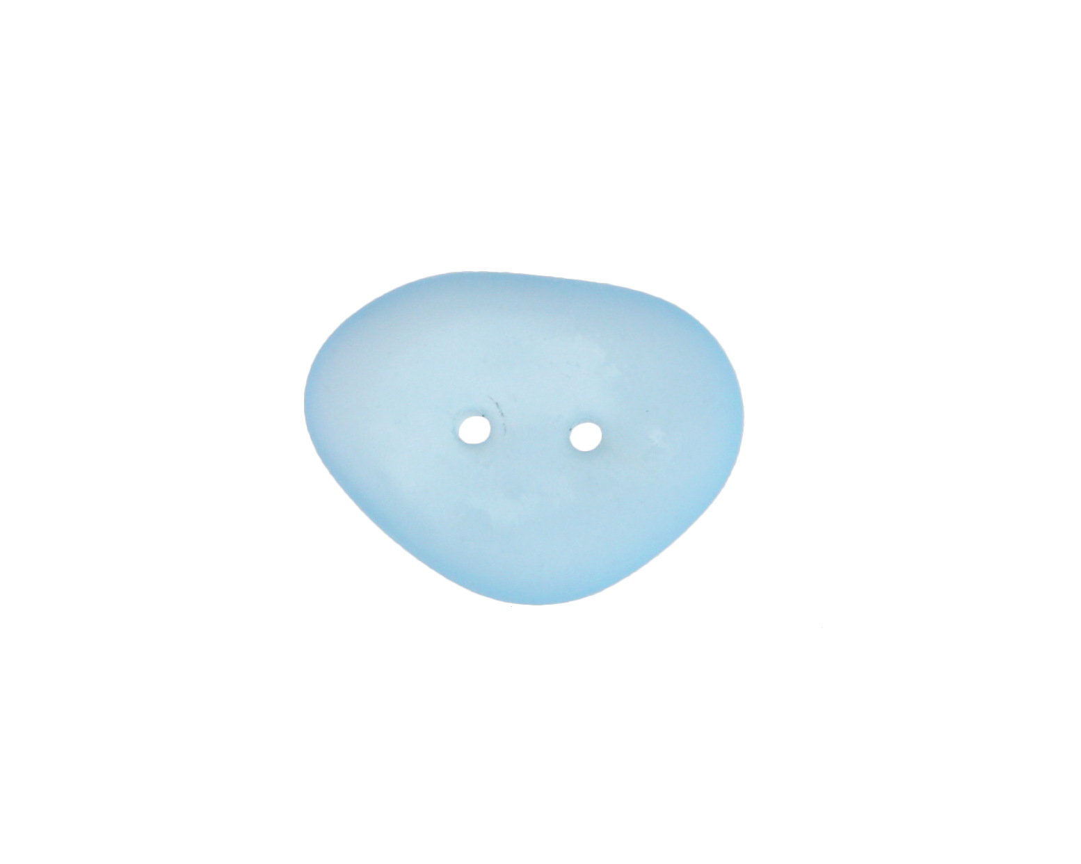 Turquoise Bay Beach-Style Glass Flat Freeform Two Hole Button 15-17x18-22mm