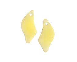 Desert Gold Beach-Style Glass Wave Drop Pendant Pair 12x25mm