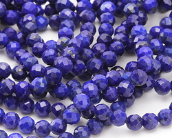 Lapis (A) Faceted Round 4.5mm Beads
