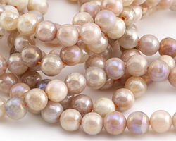 Peach Moonstone w/ AB Luster Round 8mm