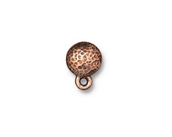TierraCast Antique Copper (plated) Hammertone Dome Ear Post 8.5x12mm