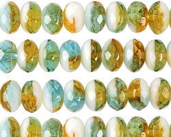 Czech Glass Sunny Coast Fire Polished Rondelle 6x9mm