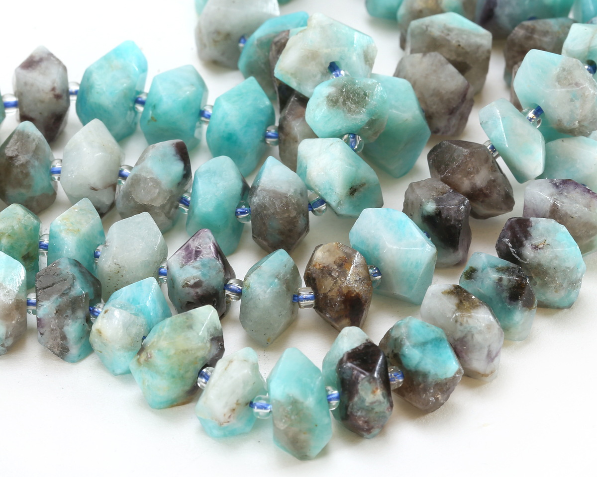 Madagascar Black Amazonite Simple Cut Nugget (Side Drill) 8x12-13mm