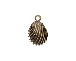 Mykonos Antique Brass (plated) Cockle Shell Focal 14x21mm