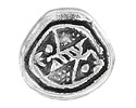 Mykonos Metalized Ceramic Antique Silver Large Carved Focal 40mm