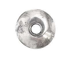 Mykonos Metalized Ceramic Antique Silver Spacer Disc 25mm