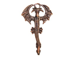 Mykonos Antique Copper (plated) Soaring Dragon Focal 35x55mm