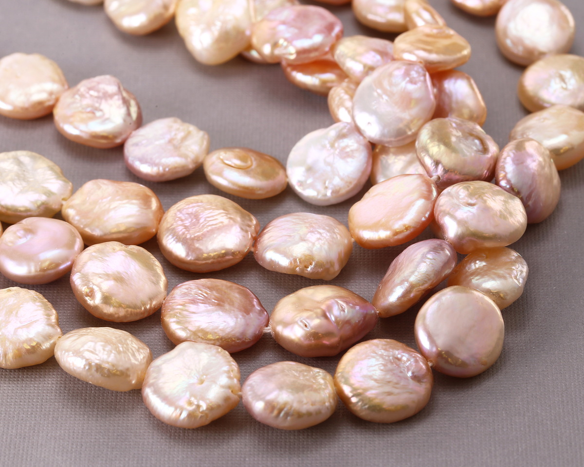Petal Pink Biwa Pearl Coin 11mm