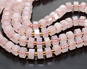 Rose Quartz (A) Microfaceted Hexagon Heishi 4x8mm