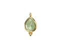 Green Strawberry Quartz w/ Gold Finish Faceted Teardrop Focal 10x12mm