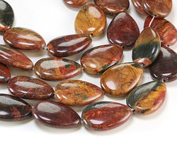 Red Creek Jasper Flat Teardrop 25x18mm