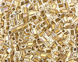 TOHO Crystal (with Gold Lining) Cube 3mm Seed Bead