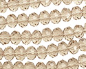 Greige Crystal Faceted Rondelle 8mm